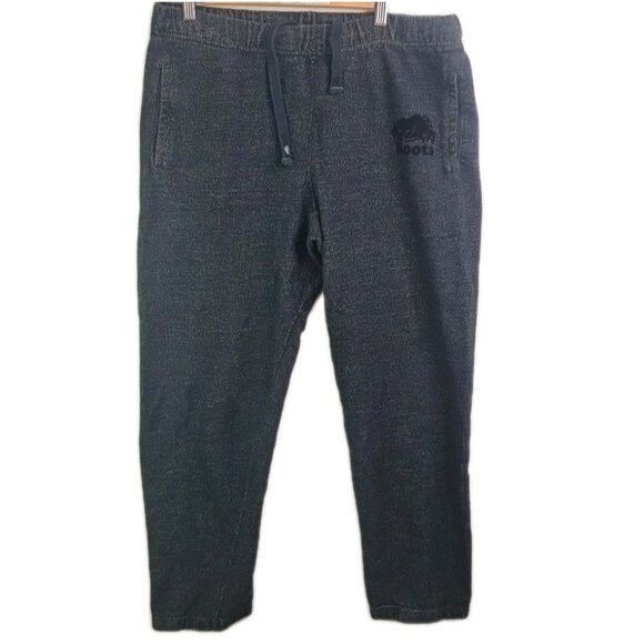 Roots Men Sweat Pants Athletic Running Athletic Black Fleece Canada SZ M - Picture 1 of 10